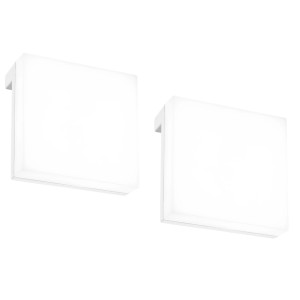 Due applique LED t.b.t. bianche, quadrate per montaggio a parete.