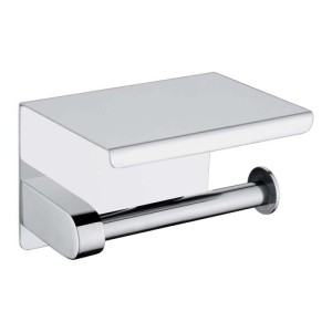 Portarotolo a parete con ripiano Idrostile 133x105 mm cromo
