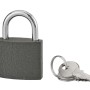 Lucchetto t.b.t. grigio con due chiavi.