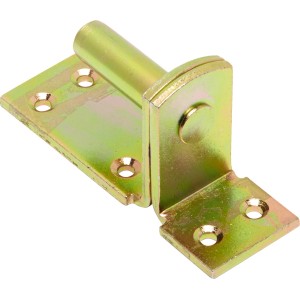 Cerniera a vite D1 zincata gialla, 116x40 mm, Ø 16 mm, per fissare bandelle.