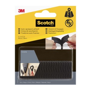 Scotch Extreme Nastri adesivi a velcro, nero, 25x76mm, portata fino a 5kg.