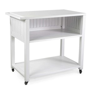 Carrello da esterno in alluminio bianco 102x54,5 cm H 90 cm