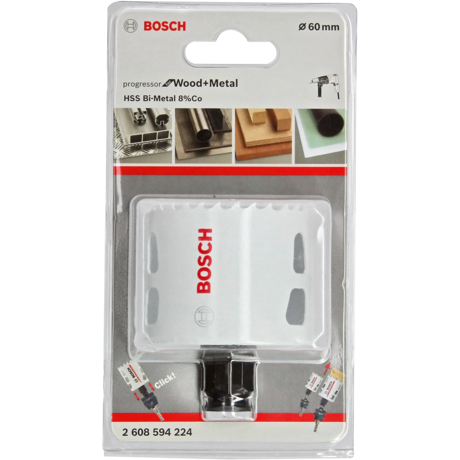 Tazza a corona Bosch Progressor 60mm per legno e metallo in blister