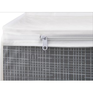 Custodia S in plastica con cerniera e finestra per tessuti.