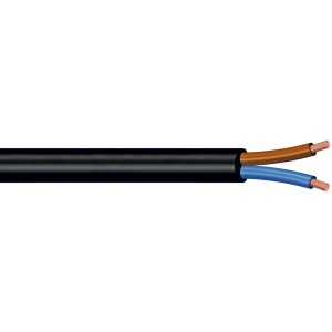 Cavo t.b.t. nero, bipolare, per installazioni elettriche.