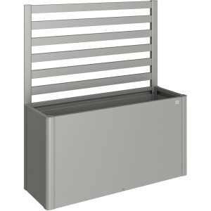 Supporto per piante rampicanti Biohort, grigio quarzo metallizzato, per aiuole rialzate.