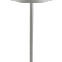 Lampada da tavolo LED argentata con cambio colore per illuminazione d'atmosfera.