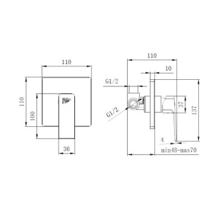 Miscelatore monocomando a incasso per doccia Totem cromo