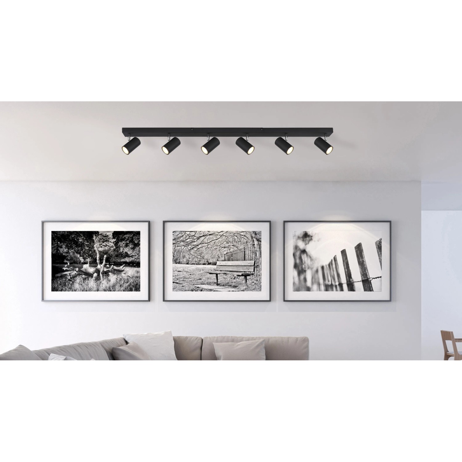 Robby Faretto Globo Robby a 6 luci nero opaco 1150x60x120 mm acquista da OBI