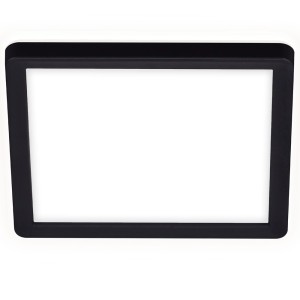 Plafoniera LED rettangolare t.b.t. con cornice nera.