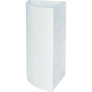 Vaso per piante t.b.t. bianco, forma semicircolare, per interni.