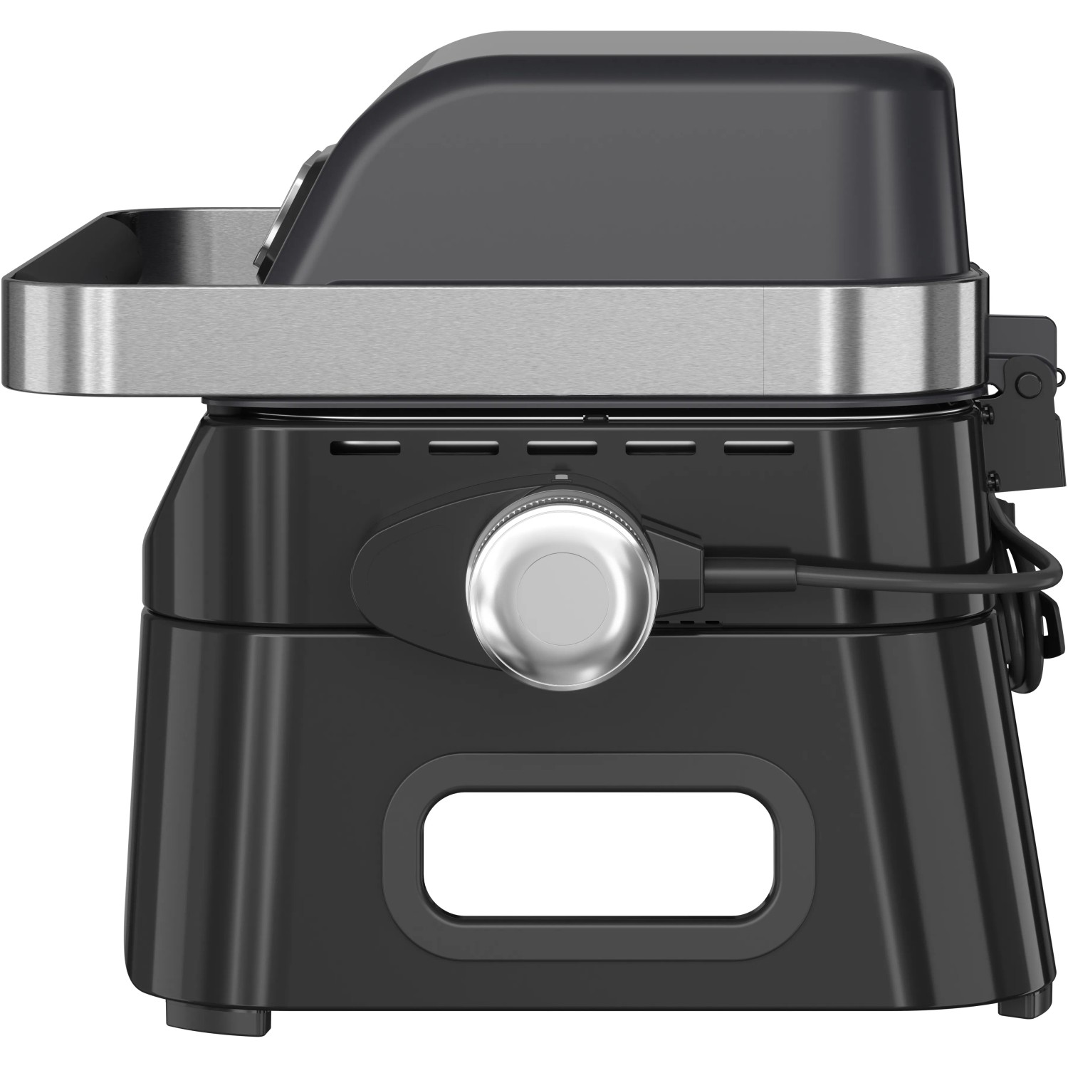 Campingaz Barbecue elettrico Attitude 2 Go, grill da tavolo nero compatto, vista laterale.