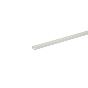 Profilo a U Arcansas bianco in PVC, 10x10x1000 mm, per costruzione e protezione.