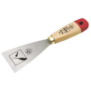 Spatola per pittura LUX rigida, larghezza 60 mm, con manico in legno e lama in acciaio. Ideale per rimuovere la carta da parati.