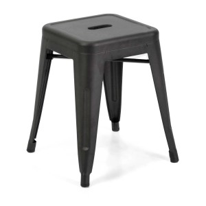 Sgabello in ferro New Bristol nero 38x38x45 cm