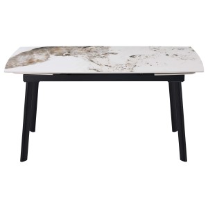 Tavolo allungabile da pranzo Quincy top ceramica marmo 150/210x85x75 cm