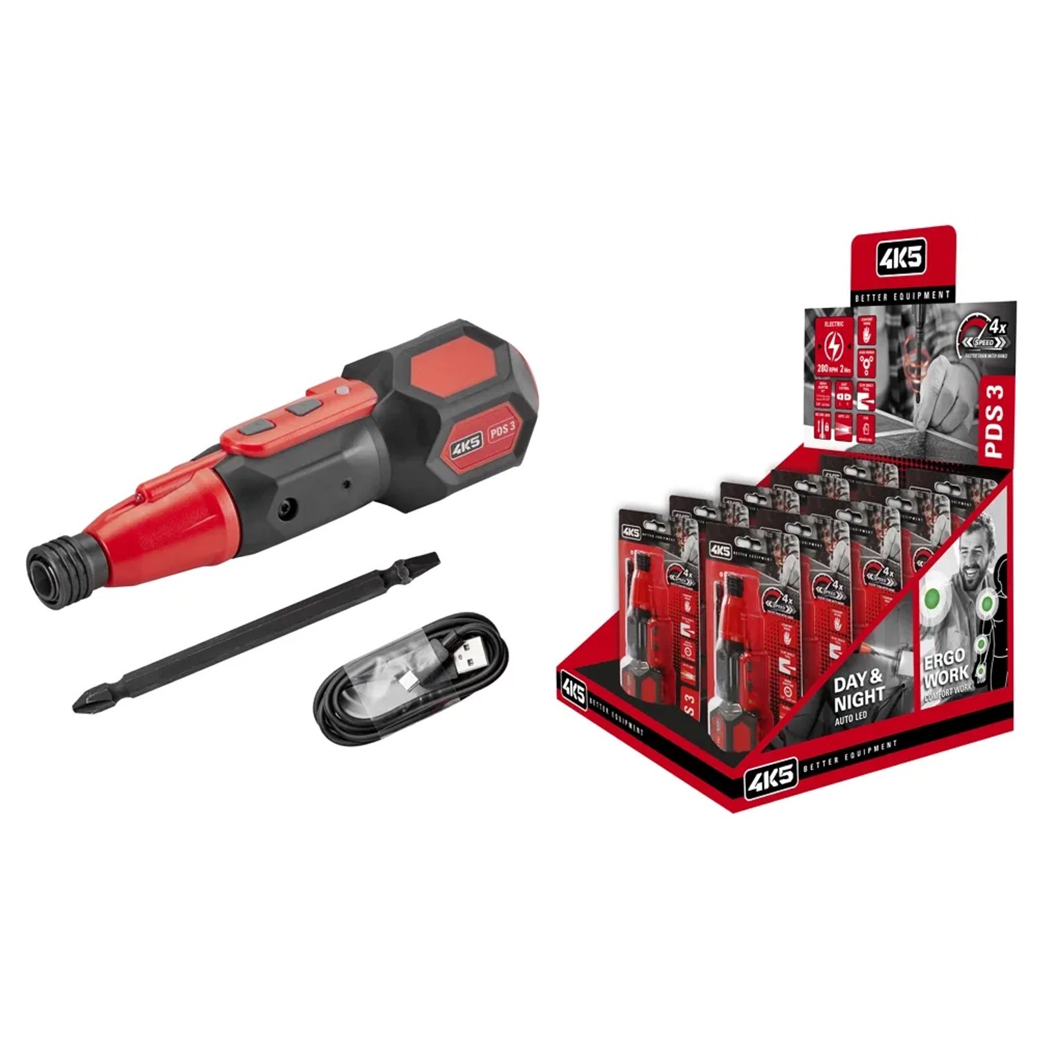 Cacciavite A Batteria 3,7 V, 48 Accessori, Avvitatore Elettrico 3 Nm - 2