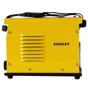 Saldatrice Stanley gialla, vista laterale con fessure di ventilazione.