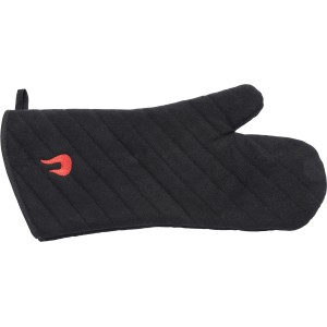 Guanto da barbecue Char-Broil nero con logo rosso per grigliate sicure.