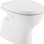WC a terra sospeso bianco con brida chiusa e sedile WC.