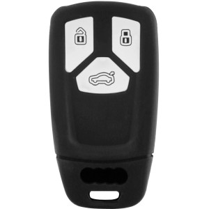 Chiave auto nera con tre pulsanti per la cura dell'auto.