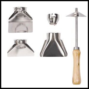 Set di accessori per pistola termica Einhell TH-HA 2000/1: ugelli e raschietto per vernice per applicazioni versatili.