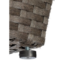 Dettaglio: Vaso conico, 17 cm, antracite, effetto rattan con piedino regolabile.