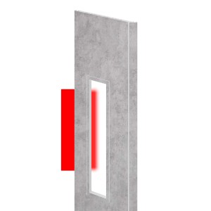 t.b.t. porta a soffietto effetto cemento, dettaglio