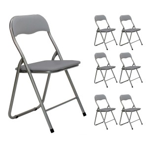 Sedie pieghevoli grigie, ideali come sedute flessibili. Categoria: Sedie pieghevoli.