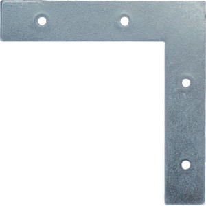 Squadretta angolare piatta zincata 75x75x14 mm per giunzioni leggere in legno.