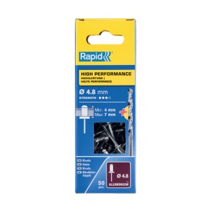 Rivetti Rapid Alte Prestazioni Ø4.8 x 10 mm Conf. da 50 pz e Punta Trapano incl