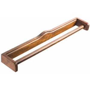 Portasciugamani in legno con due aste per bagno o cucina.