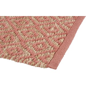 Tappeto in juta e cotone color terracotta (60x120 cm) con motivo.