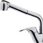 Miscelatore monocomando t.b.t. con doccetta estraibile, cromato per cucina o bagno.
