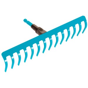 Rastrello Gardena combisystem con larghezza di lavoro 36 cm, blu, per manici combisystem.