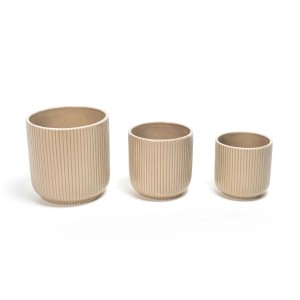 Vasi fiori in ceramica Ø16,5xH16,5cm / Ø13,5xH13,5cm / Ø11xH11cm 3pz