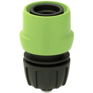 Connettore t.b.t. verde e nero per sistemi di irrigazione.
