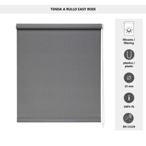 Tenda a rullo semifiltrante Rodi L 45 x H 252 cm grigio scuro