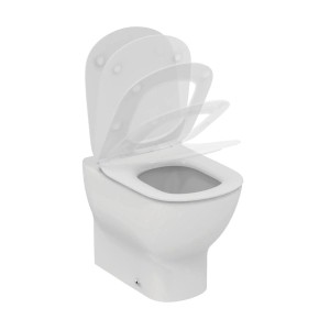 WC sospeso bianco (t.b.t.) con sedile aperto. Categoria: WC filo muro.