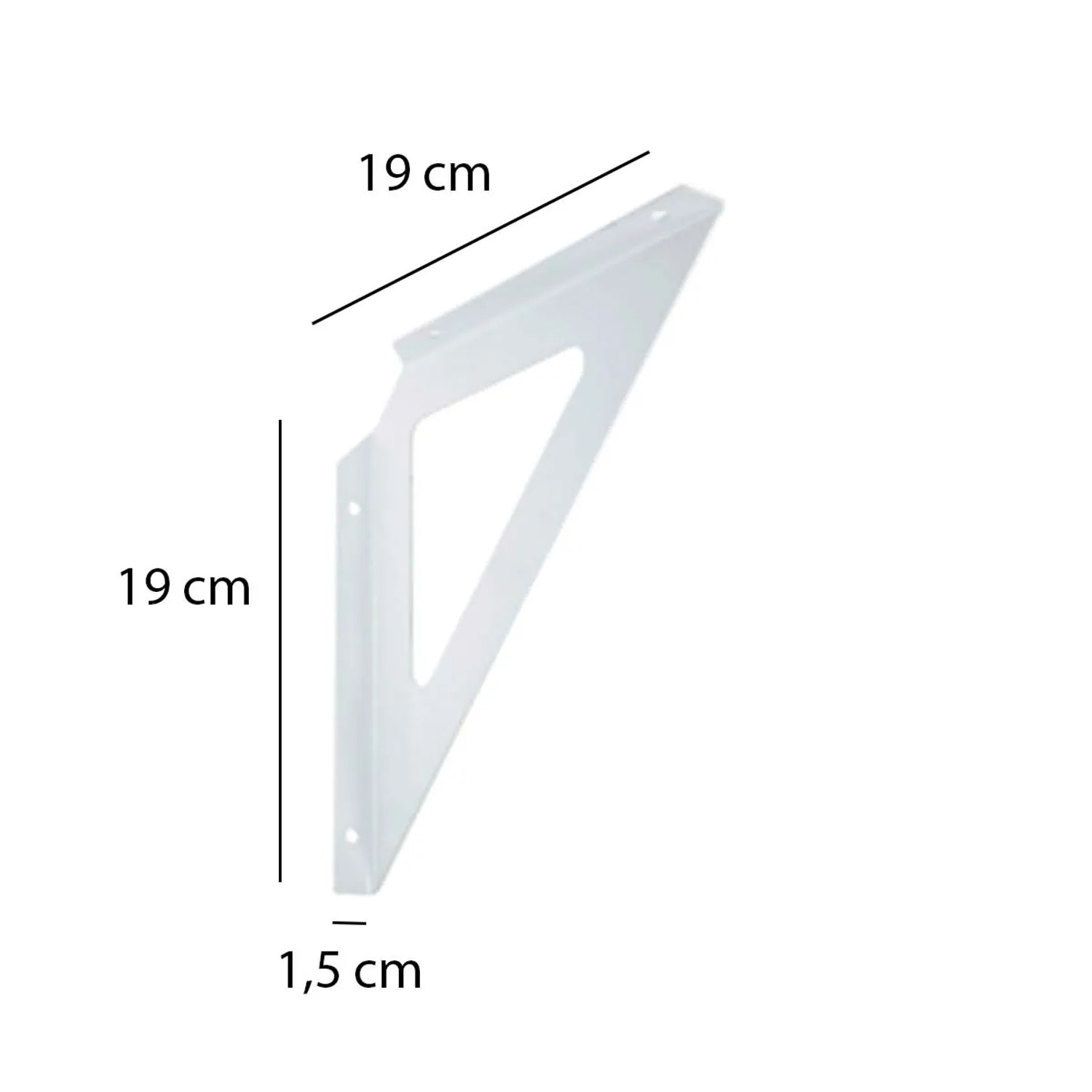 Reggimensola triangolare in acciaio 190x190x12 mm bianco opaco_5