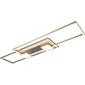 Moderna plafoniera LED Trio Albany, 100 cm, nickel opaco, con telecomando per la regolazione della luce.