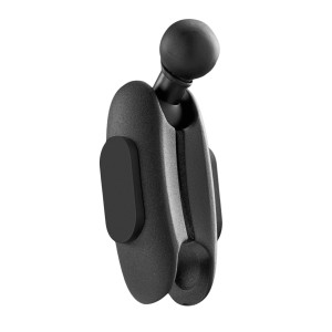 Supporto per cellulare t.b.t. nero con giunto sferico per un orientamento flessibile.