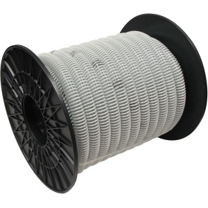 Tubo grigio su bobina nera, accessorio per pompe.