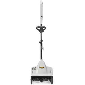 Spazzaneve elettrico bianco e nero. Ideale per vialetti e ingressi.