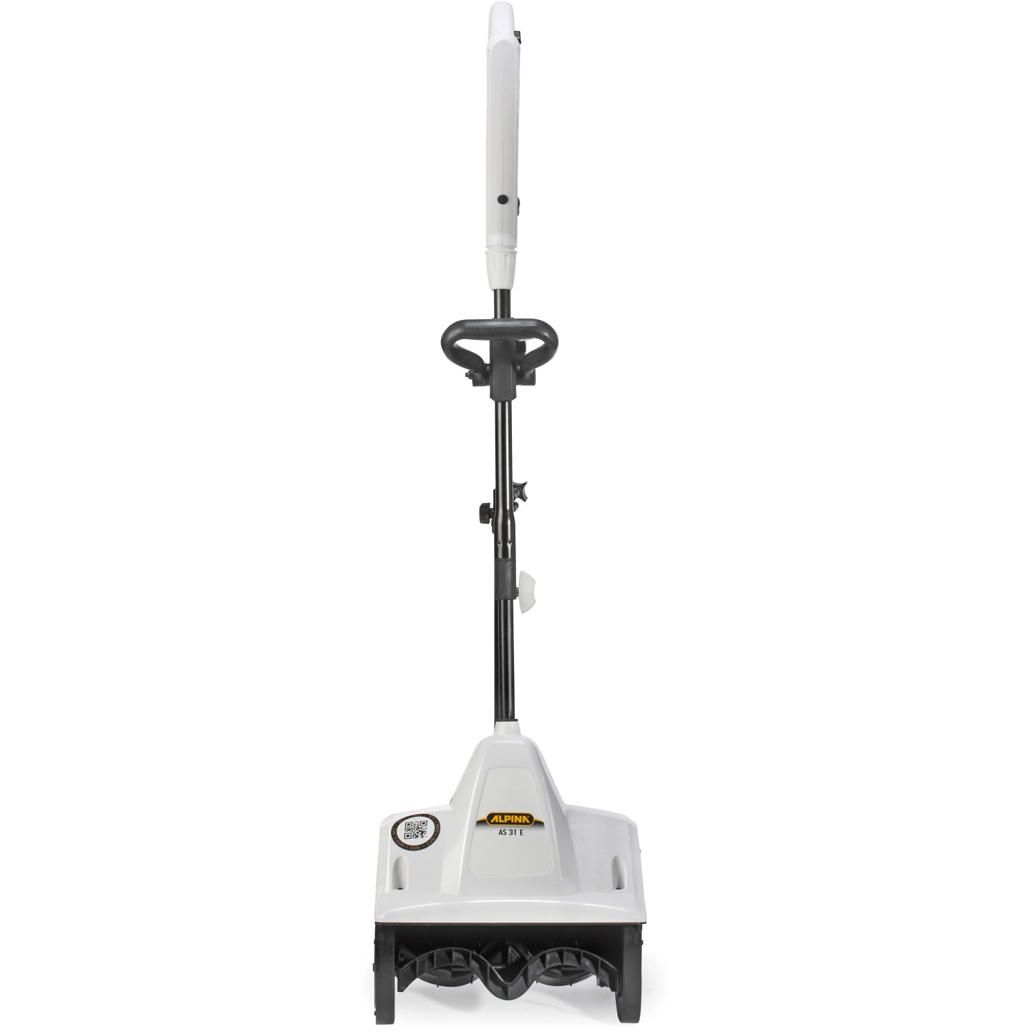 Spazzaneve elettrico bianco e nero. Ideale per vialetti e ingressi.