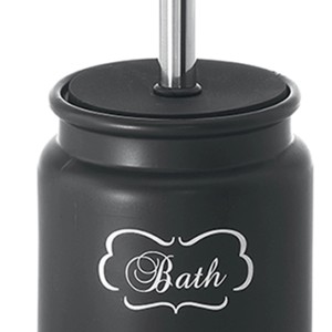 Set scopino WC nero con scritta "Bath", Scopini WC.