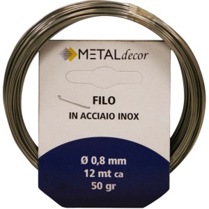 Rotolo di filo t.b.t. multiuso in acciaio inox, circa 12 m di lunghezza.