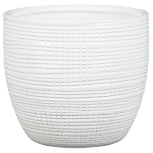 Scheurich vaso decorativo 866, Ø 19 cm, Panna, in ceramica con fine texture tessile.