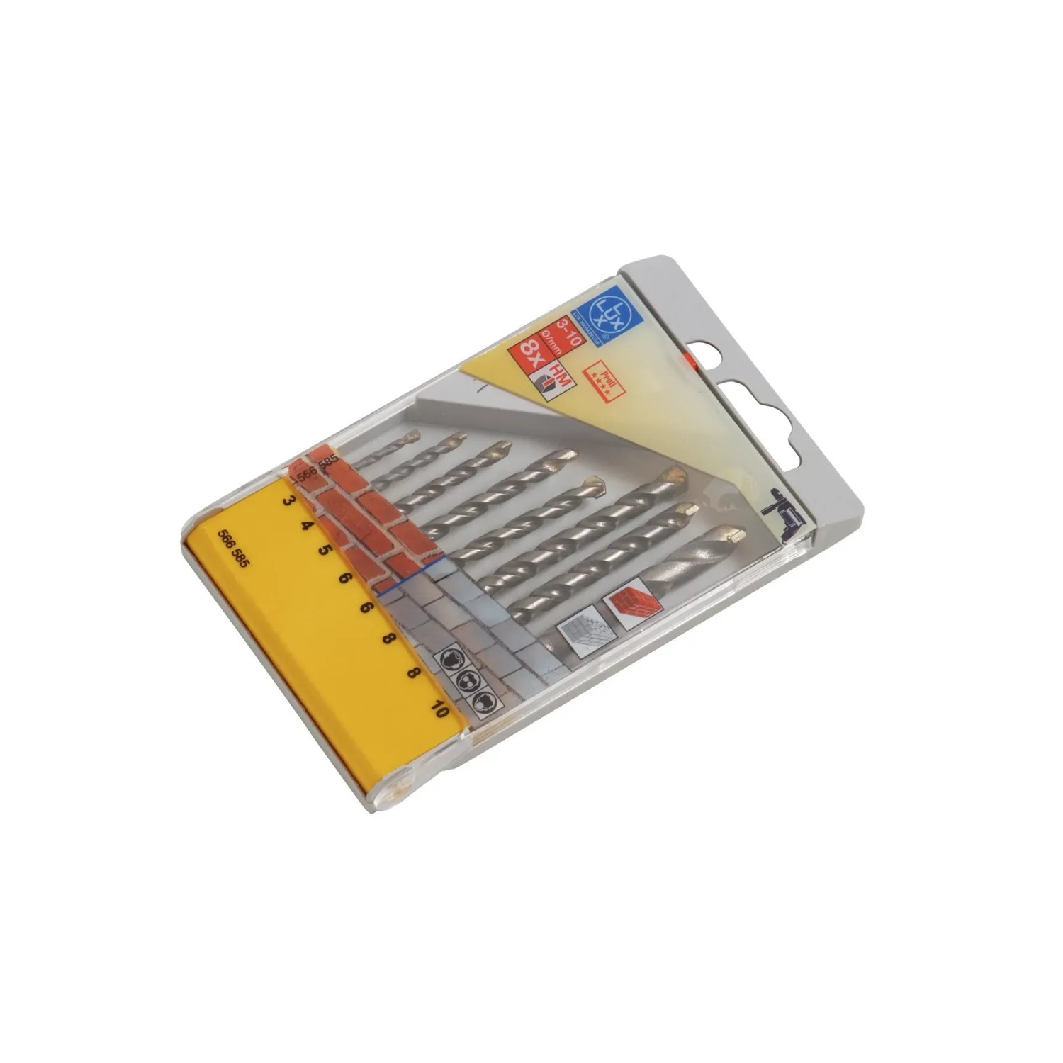 Set di punte per pietra LUX HM, 8 pezzi, per muratura, mattoni, gesso, pietra naturale e artificiale.