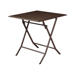 Tavolo da giardino quadrato marrone t.b.t. con funzione pieghevole.